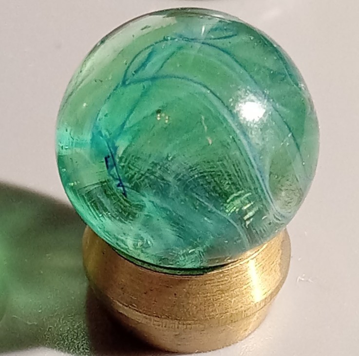 c1931-55 Ravenswood Novelty Marble Transparent Swirl MINT GREEN BASE 2-Color