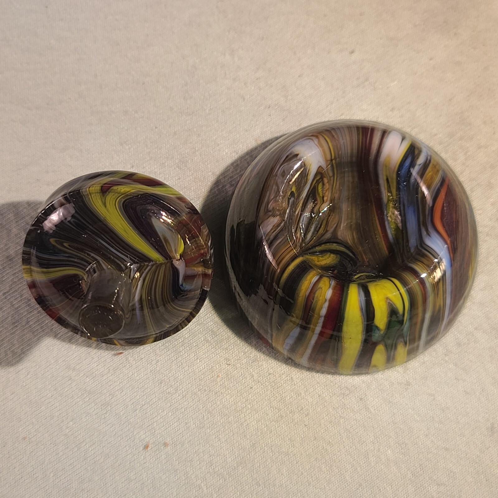 ANDY DAVIS, Glass Art Spinning Top & Base, Megans Run (?), #255E