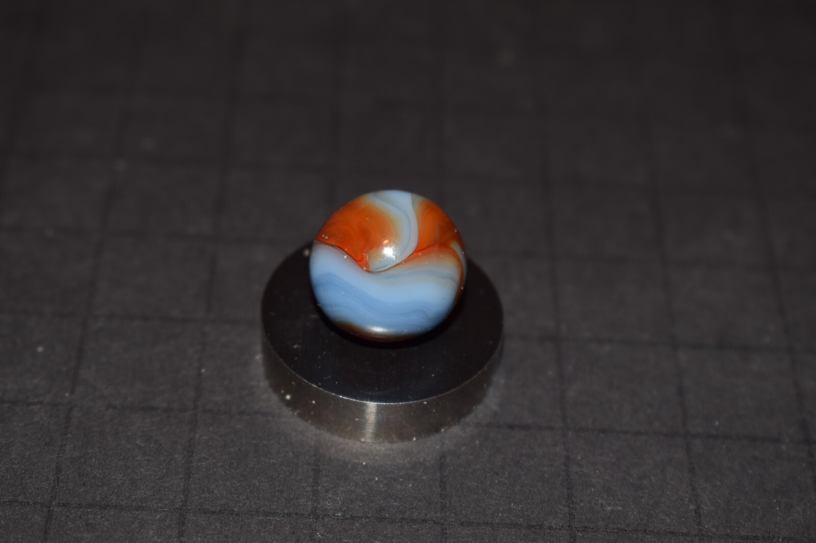 Vintage Peltier NRL🔵Blue & Brown🟤Panther Agate Toy Marble .625″=5/8″=16mm MINT