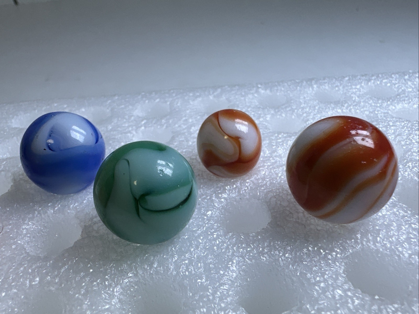 350 Lot Of 6 Vintage Alley Agate Swirl Marbles! .535-.735”