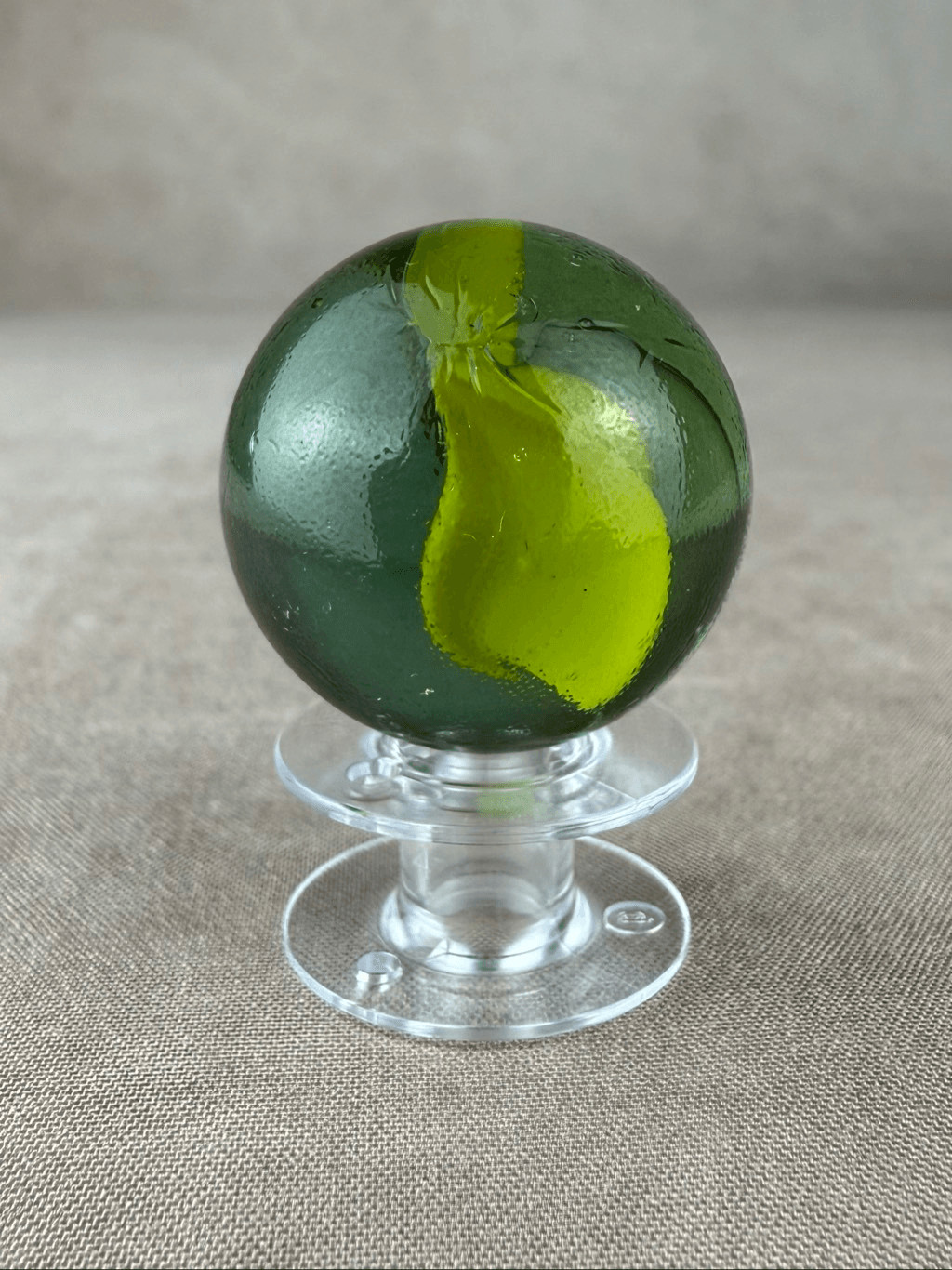 Vintage Vacor? Caged Cat Eye Marble Yellow Swirl Shooter