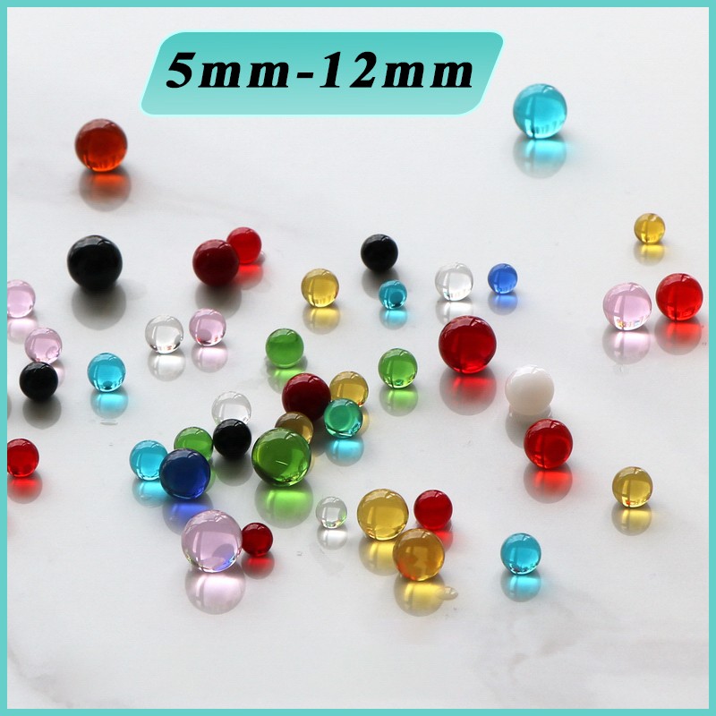Small Glass Beads Round Glass Marbles Fish Tank Vase Decor Kids Toy Game 5-12mm