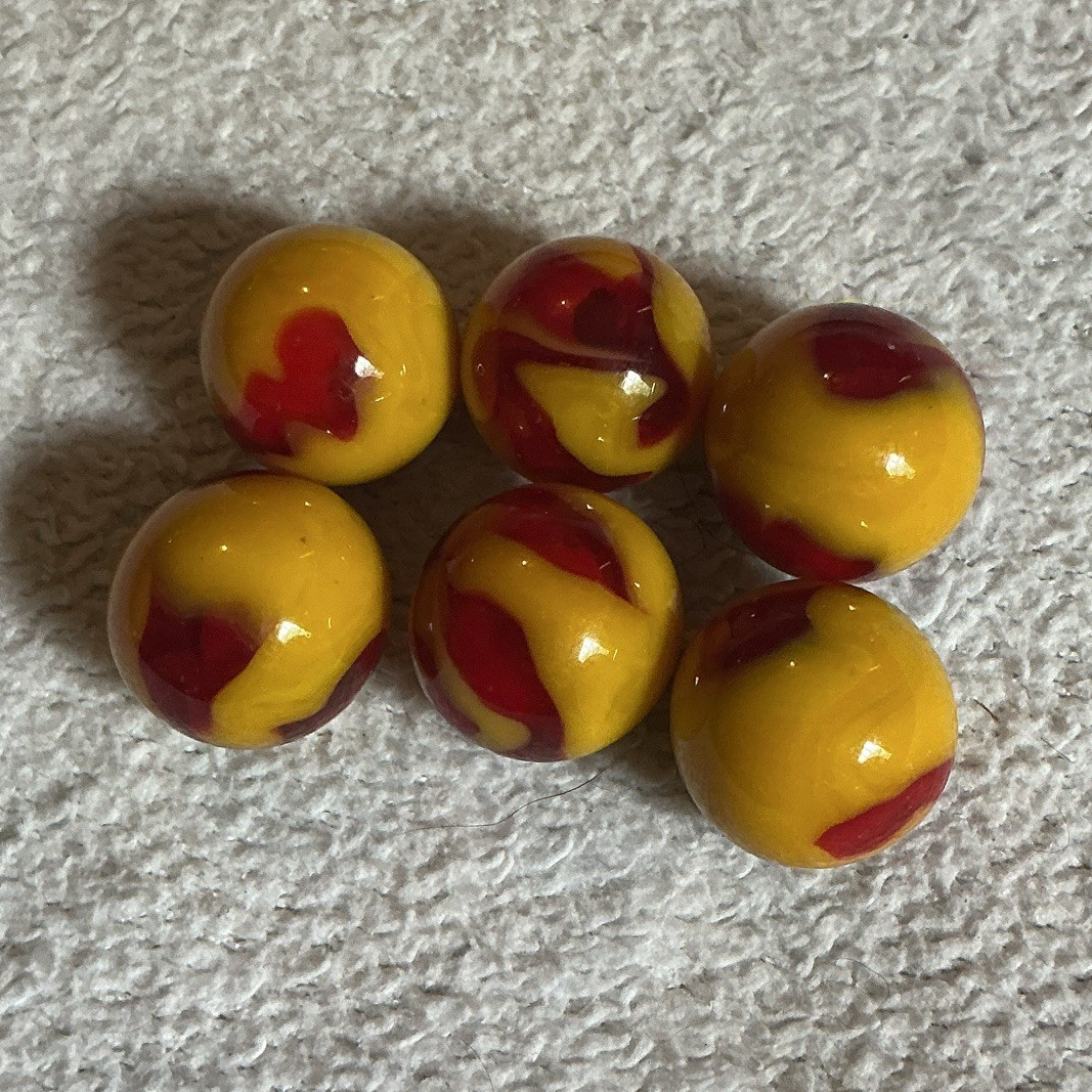 Vacor 23-24mm “Sun” Shooters Lot of 6 w/ Small Drawstring Bag. Near Mint.