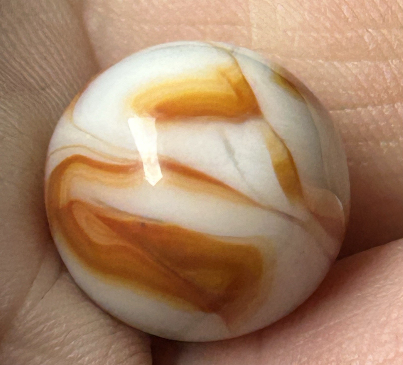 Vintage Alley Agate Or Heaton 0.64” Copper Ribbon Swirl Marble NM!