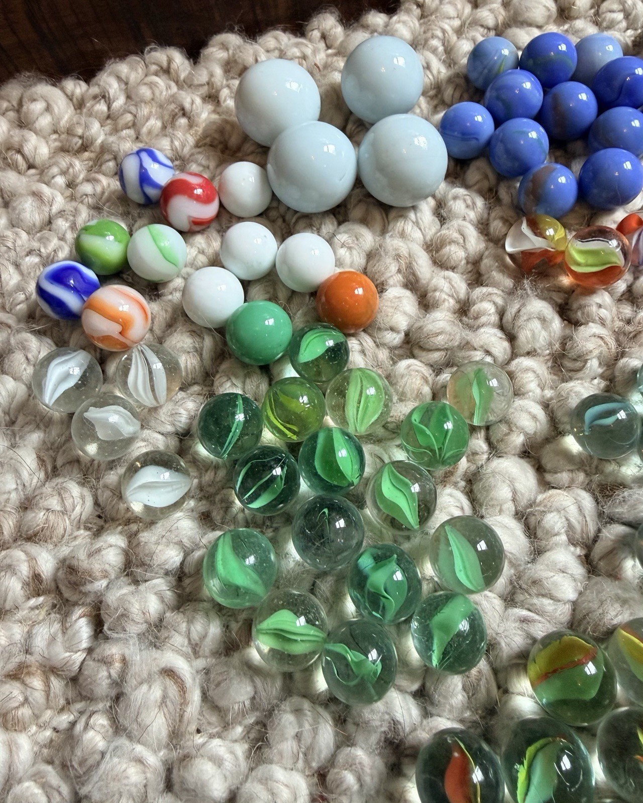 Lot 170+ Marbles Vintage 1950-2000’s Shooters Cat Eye Swirl Milk Glass Mix