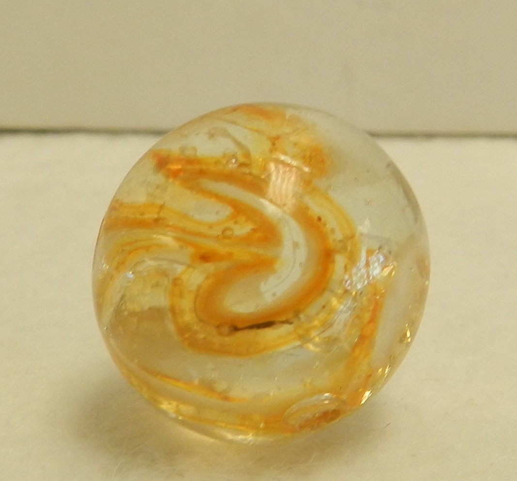 #19991m Vintage Veiligglas Wire Pull Marble .77 Inches