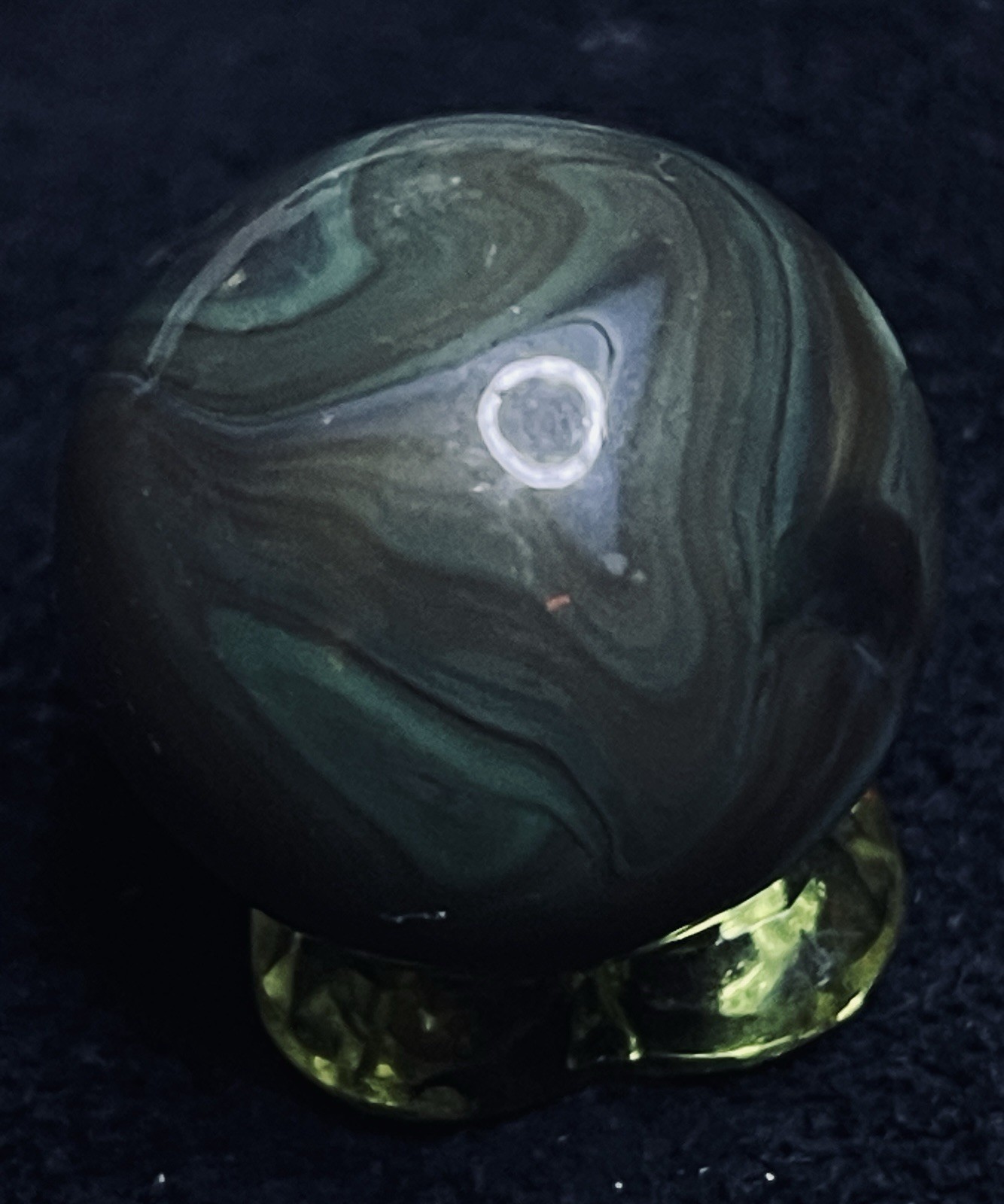 Master Marble Vintage .885” HTF Swirl Shooter. Earthy Greens, Browns & Purple.