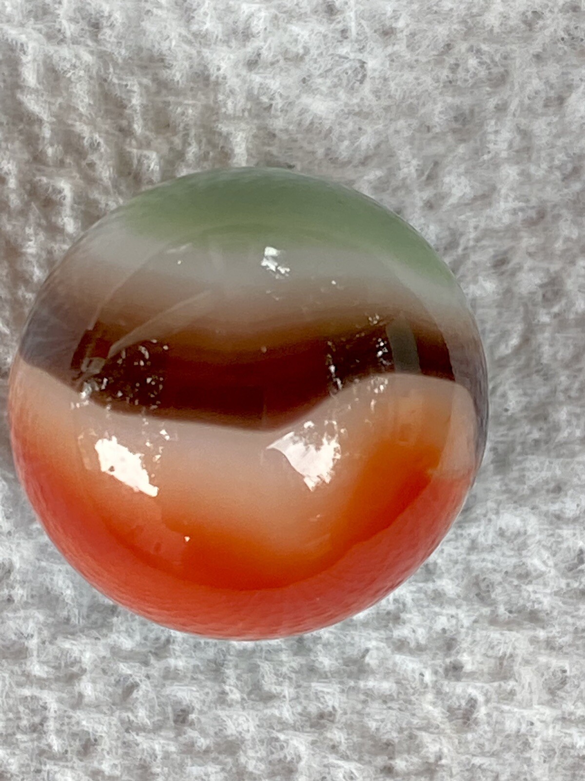 vintage vitro agate marble King Gorgeous Green Swirl Red 5/8