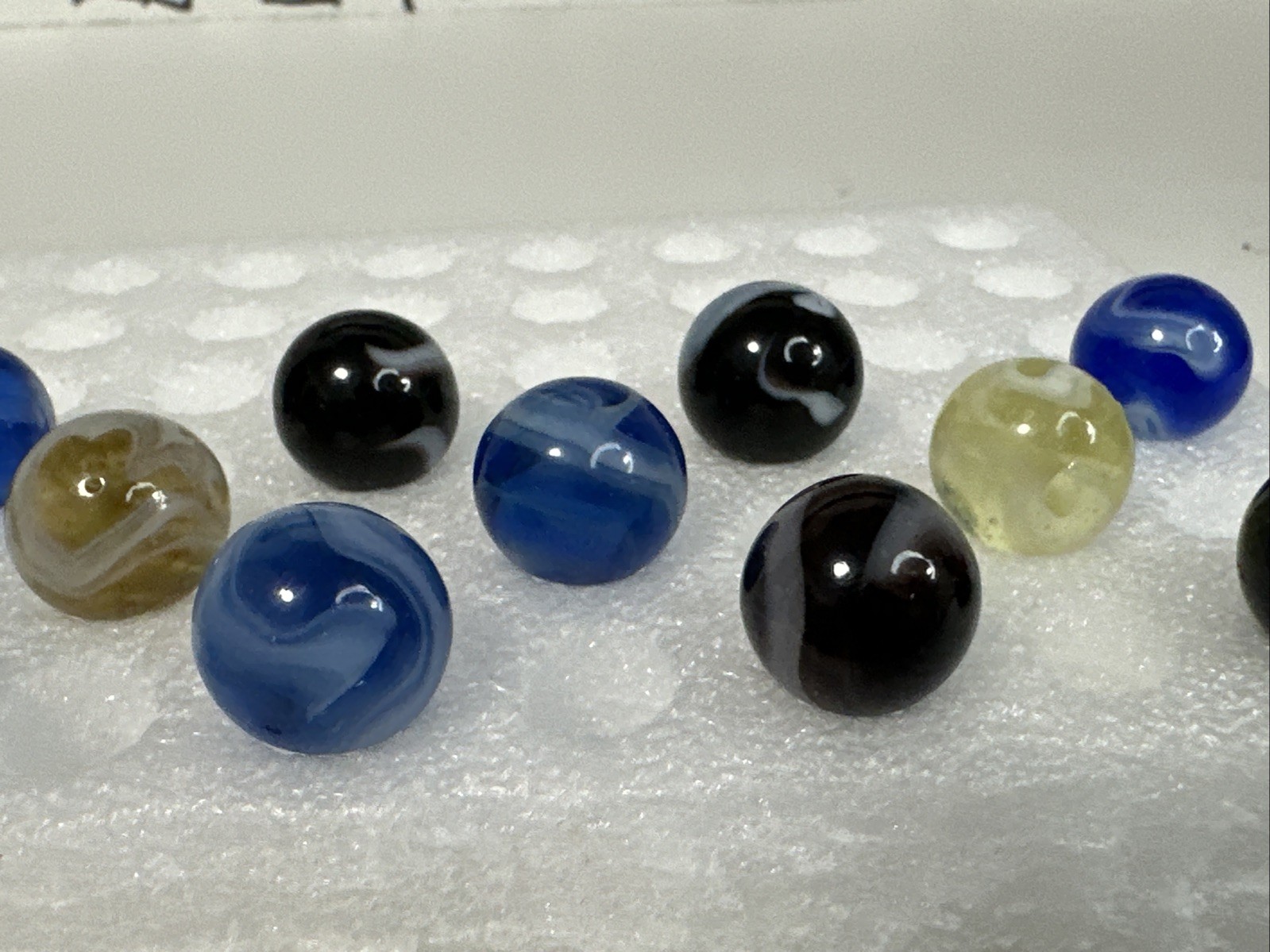 115 Lot Of 15 Vintage Alox Swirl Marbles!