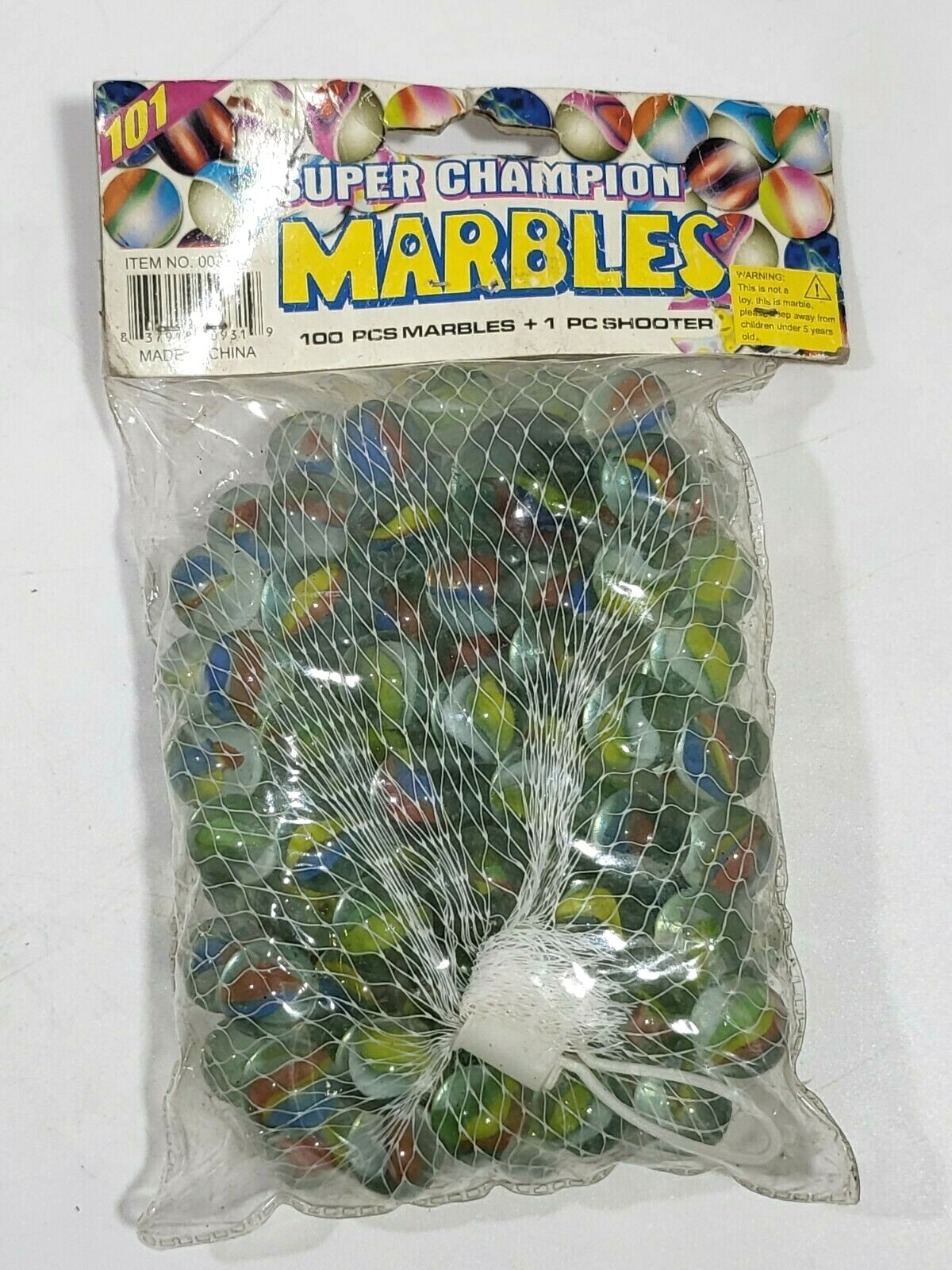100 pcs Glass Marbles with Shooter SUPER CHAMPION MARBLES