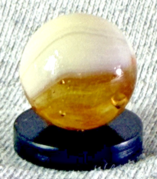 Vtg Marble Opaque White Patch Transp. Lemon-lime, Peach Tracer, Bubbles/UV 0.61″