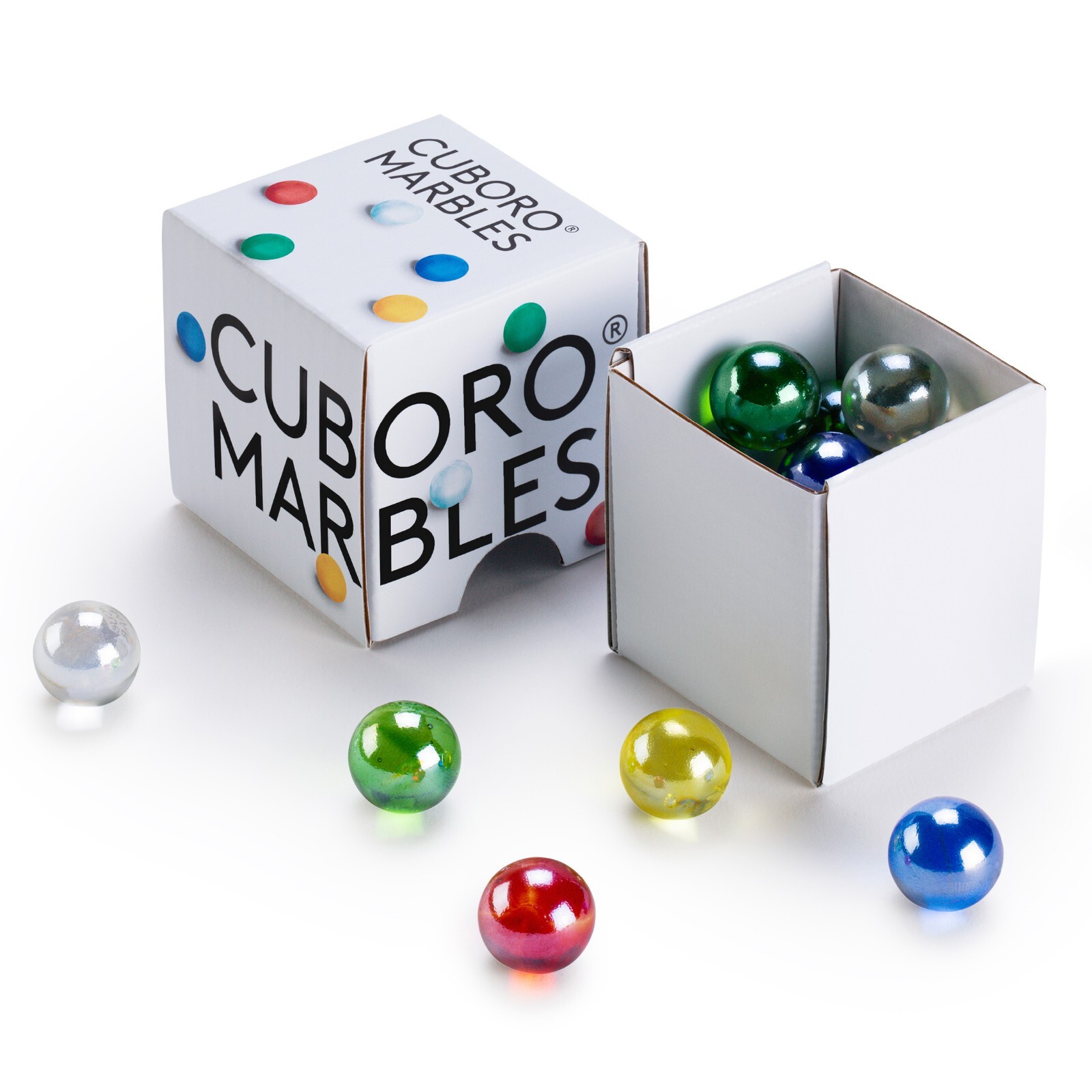 CUBORO glass marbles Set run system building wood construction game made Japan