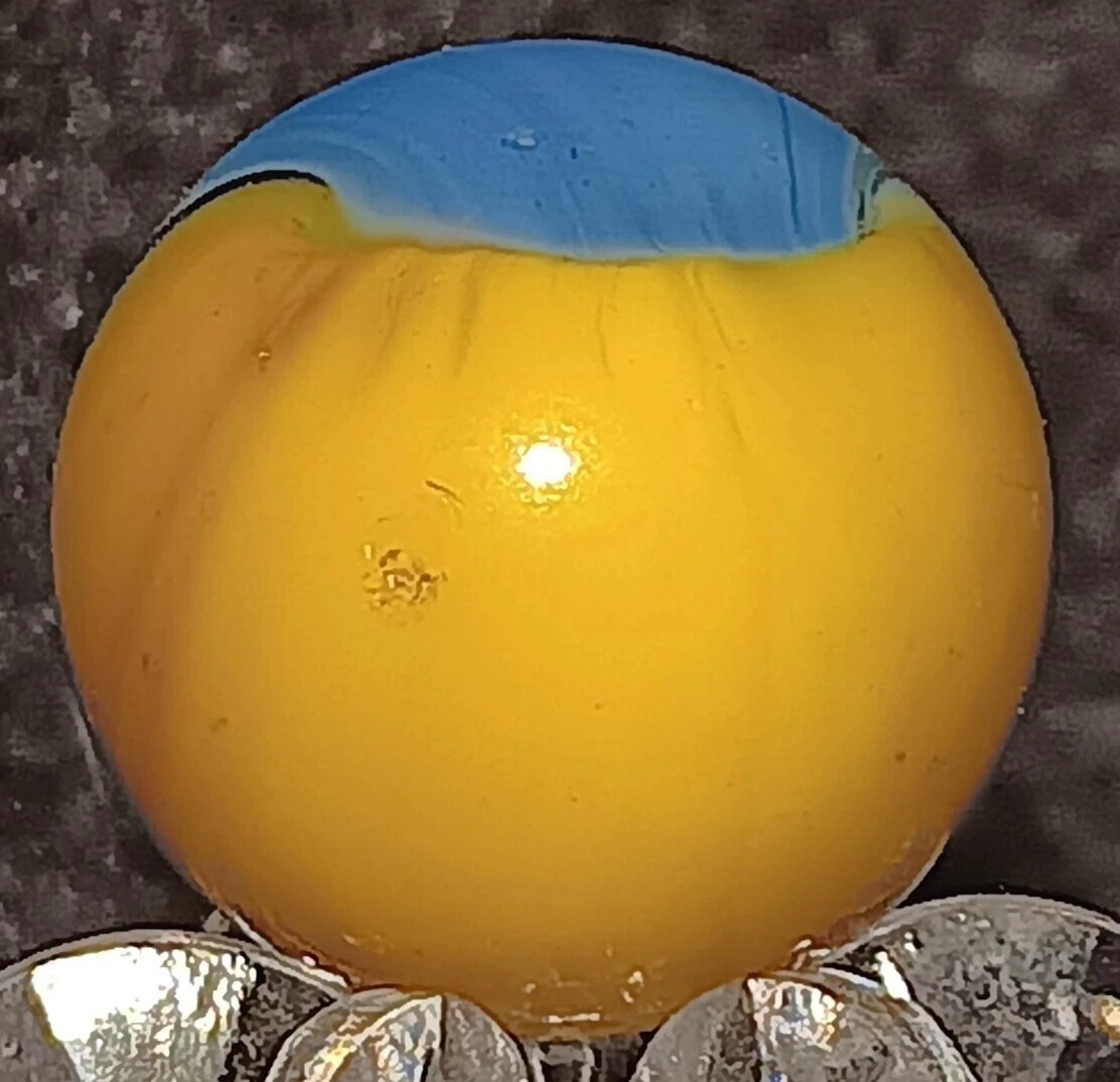 Vintage Akro Agate “PATCH” Marble. .67″ Mint. (HTF) EARLY TOP SHELF EXAMPLE.