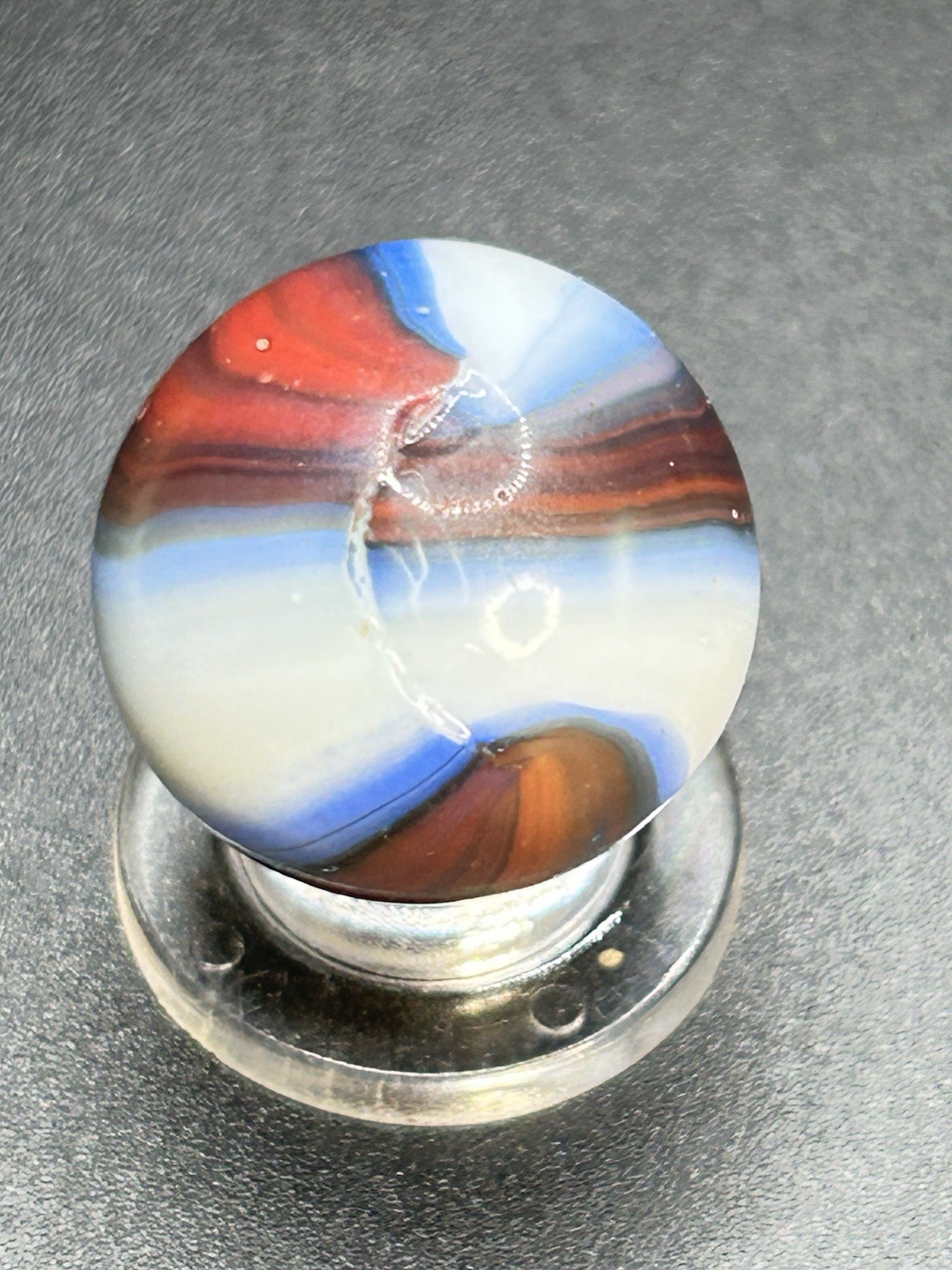 Vintage Marble King St.Mary’s Hybrid Blended Rainbow Marble 0.748”