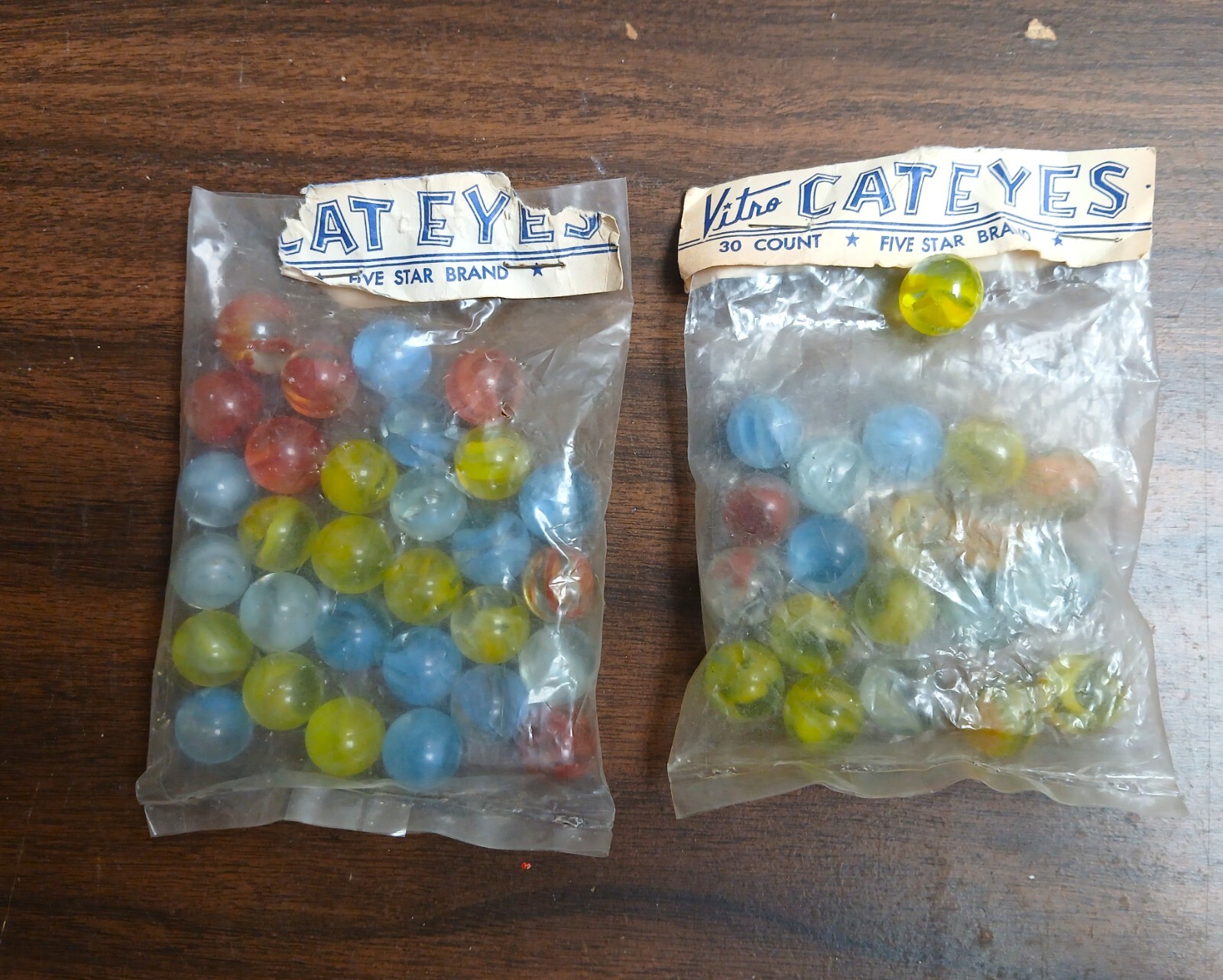 2 Vitro Cat Eyes Five Star Brand Pride of Young Americans Marbles
