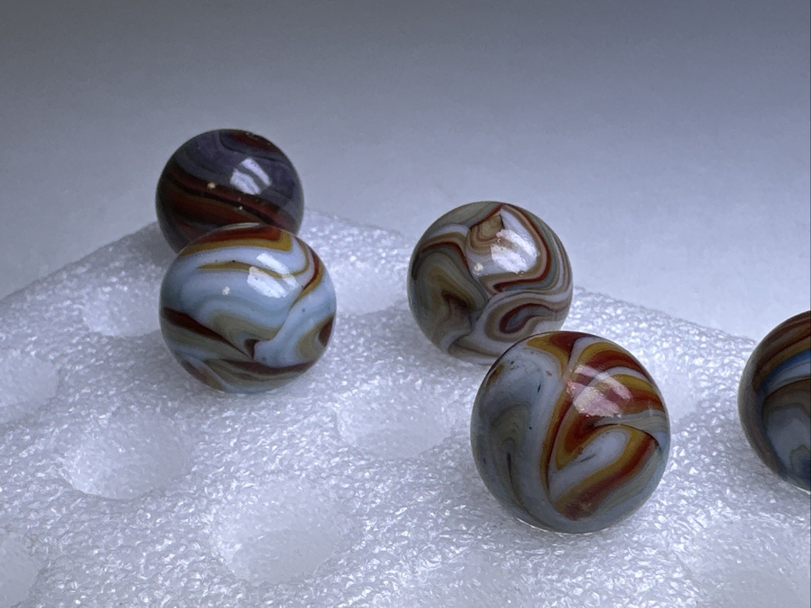 161 Lot of 10 Dave’s Appalachian Swirls marbles! 5/8”