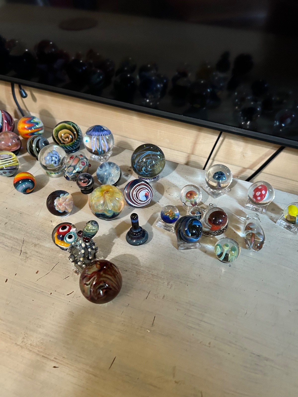 Handmade Glass Marble and Snake Stand Andrew Gray Tab Custom Glass