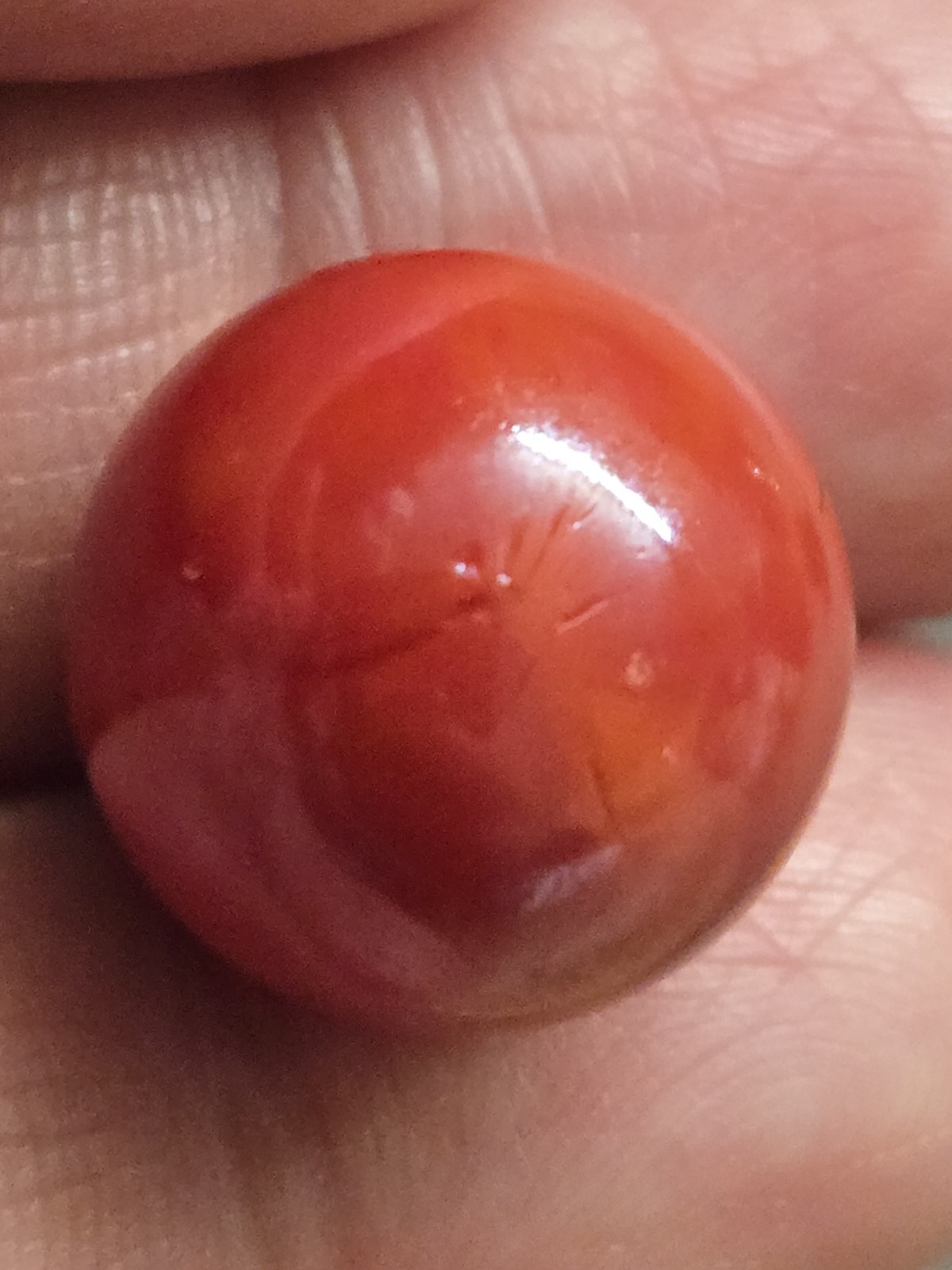 🔥 Vintage CAC Rare Red Brick Swirl Christensen Marble