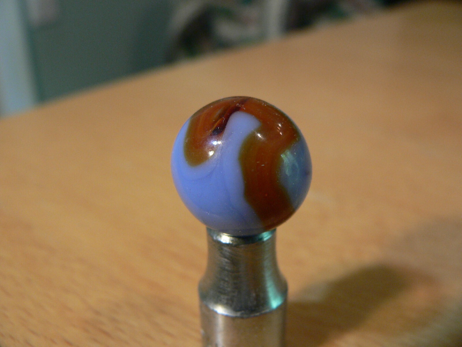 Vintage Pre 1960’s Marble 5/8″ Ravenswood/Alley Oxblood Superman Swirl
