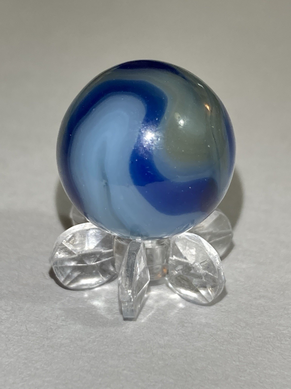 Marbles: Ravenswood Novelty Works Transparent Grayish Light/Dark Blue SWIRLS