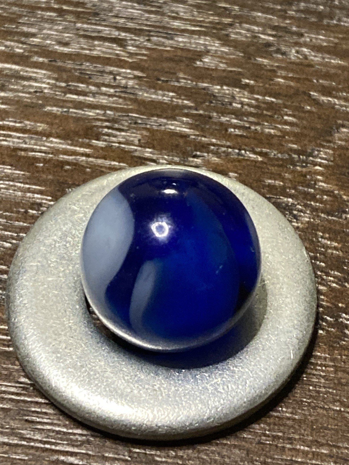 Alley Agate Blue White Glass Swirl Marble Vintage 5/8 Inch