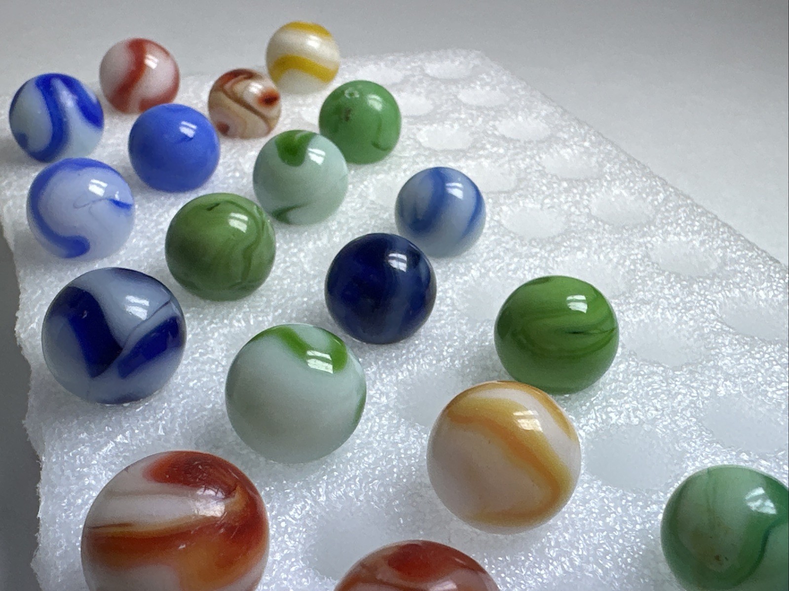 360 Lot Of 20 Vintage Alley Agate Swirl Marbles!
