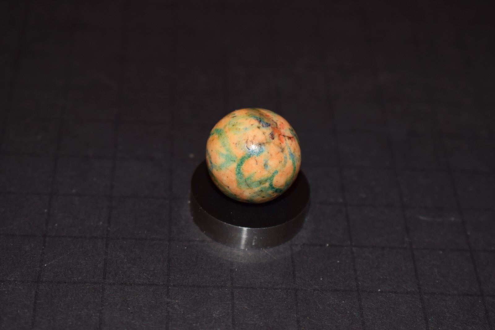 Antique Hand Painted Fired Glazed Clay🌺Flowers Art🌻Marble Size .781″=25/32″