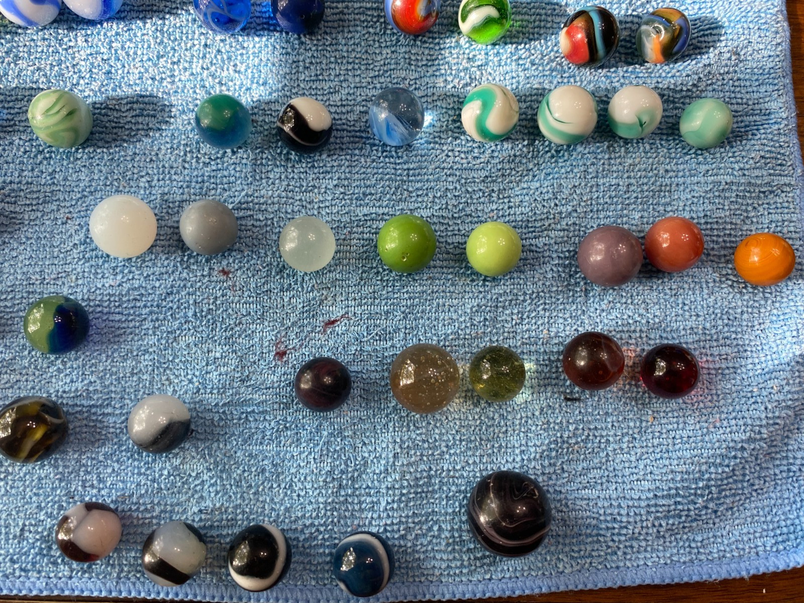 Vintage Lot of 108 Marbles Various Makers Moss Agates Patches Swirl etc