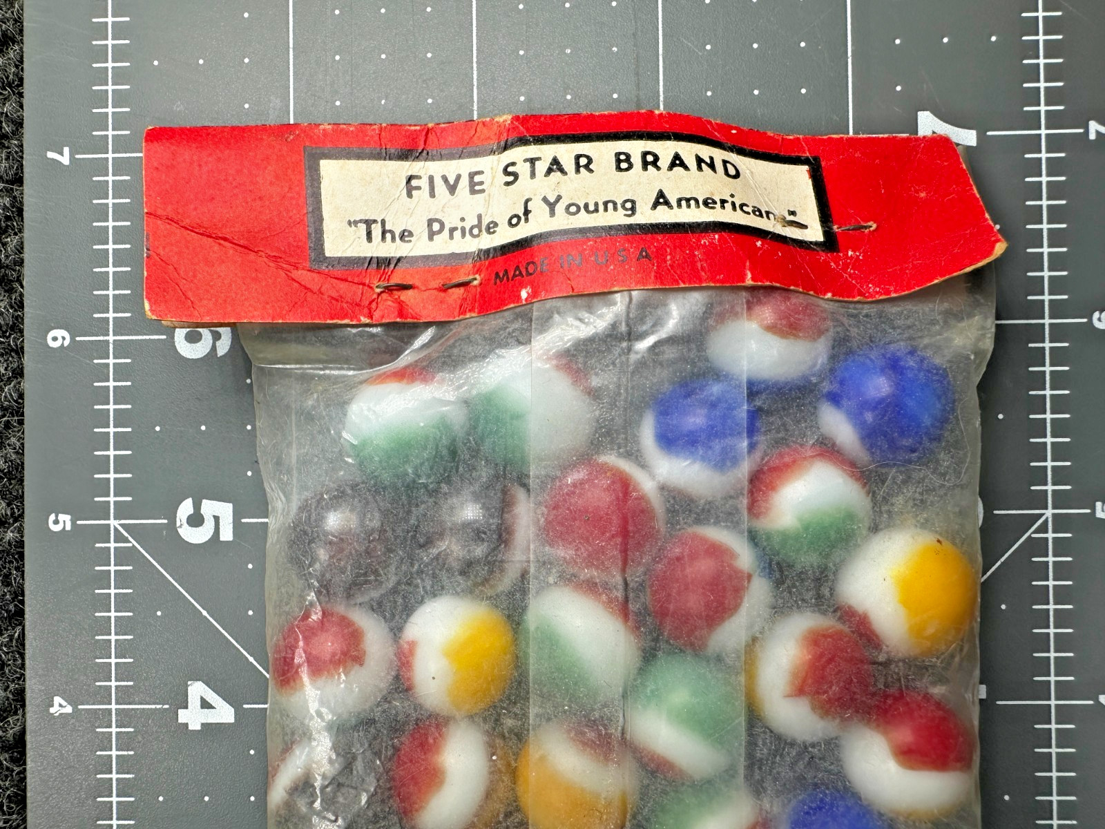 ☆ Vintage NOS VITRO AGATE Co. ALL REDS Marbles Five Star Original Package ☆1712