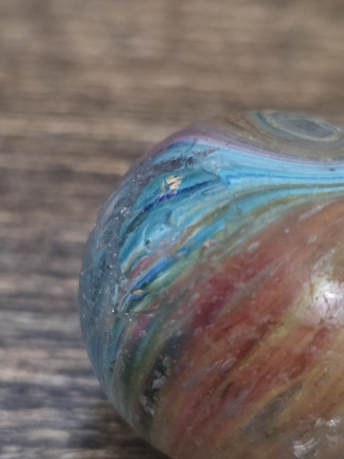 1.11″ Antique Vintage German Handmade Multi Colored Onionskin Marble