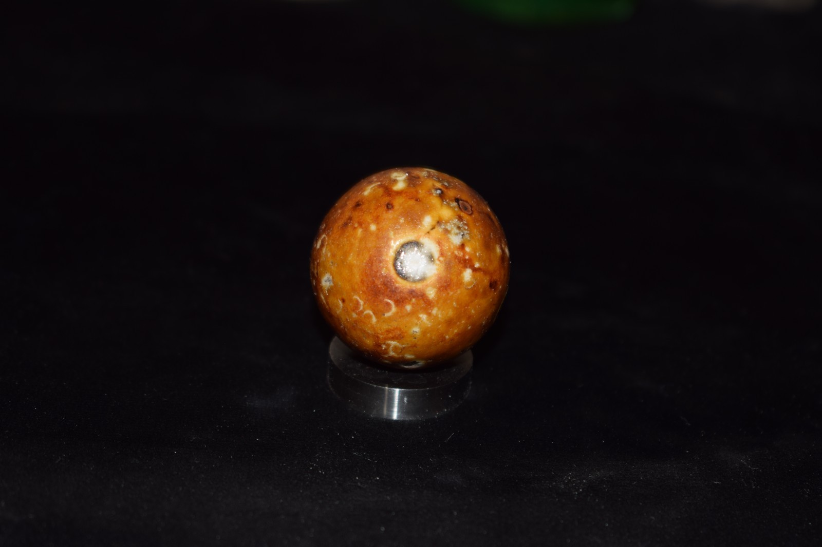 Antique German⬛🟥🟨 Bennington glazed clay marble🐘GAINT Toe Breaker size 1.400