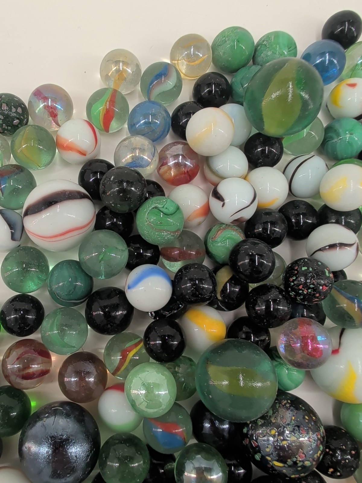 Vintage Marbles Estate Glass Multicolor Cats Eye Speckled Shooters 6lb 4.9Oz Lot