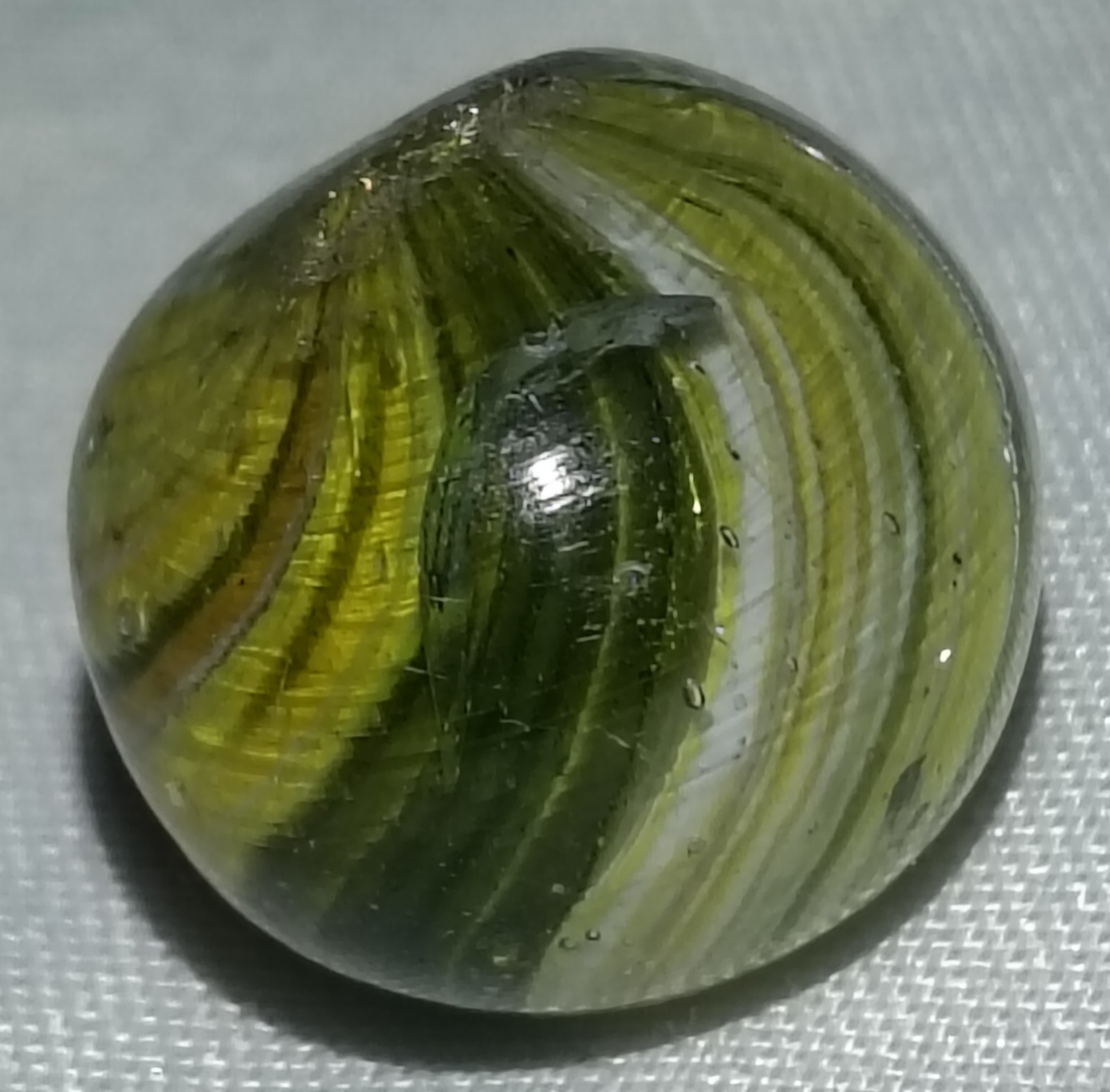 Antique German Handmade Onionskin Swirl Glass End Of Day Marble Swirl
