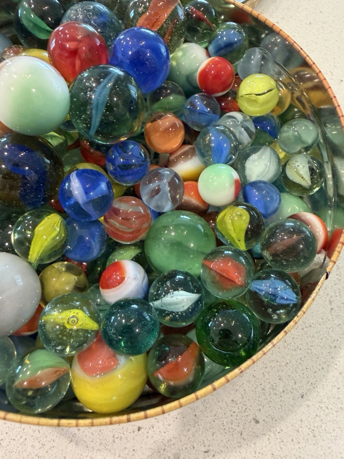 Estate Unsearched Lot Bundle of Vintage Glass Marbles Collection