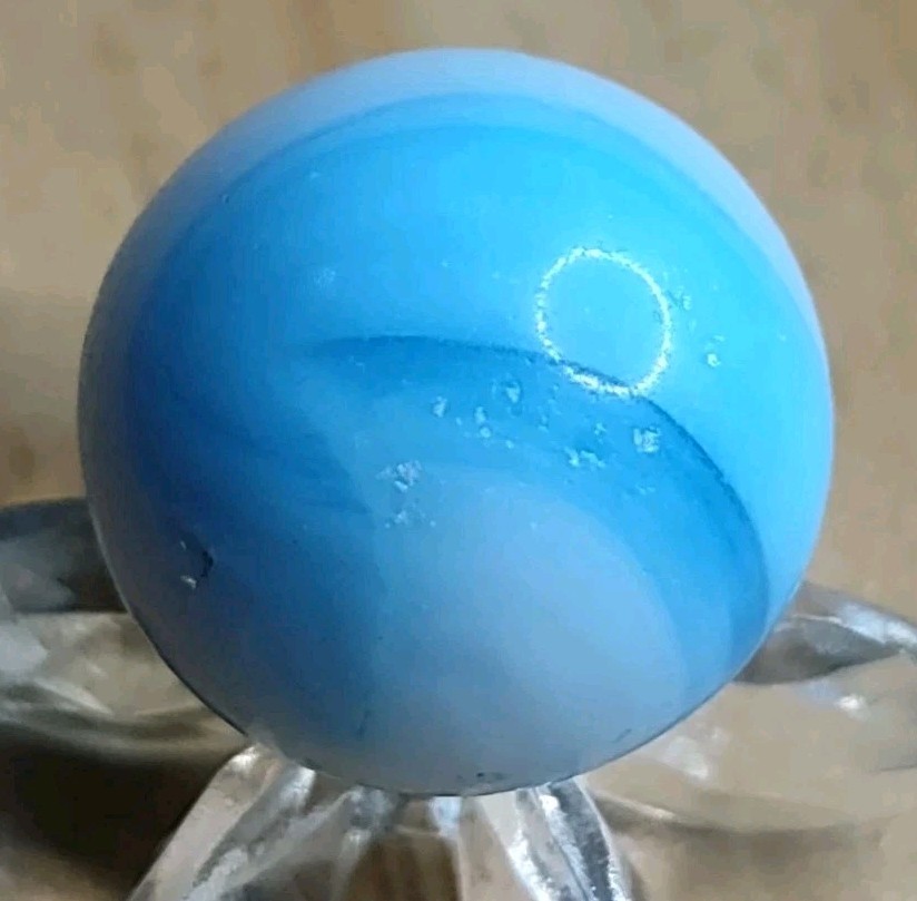Unique Sky Blue – Akro Corkscrew Swirl Vintage Glass Marble .63″ Read Antique