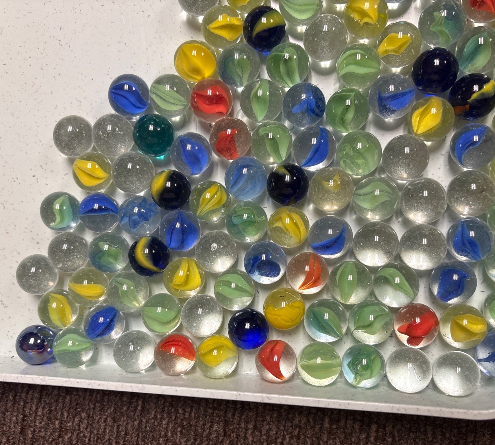Vintage Marbles Different Sizes And Designs In Jar 120 Total Estate Lot 2A