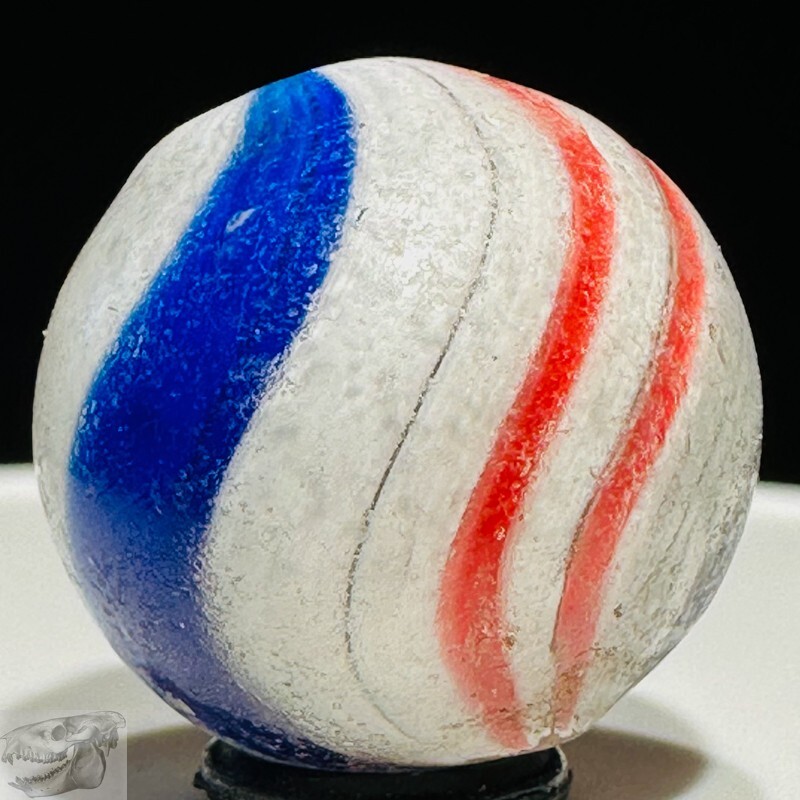 Handmade Peppermint Swirl Marble, 11/16 in, Germany, 1860-1920, Near Mint, S816