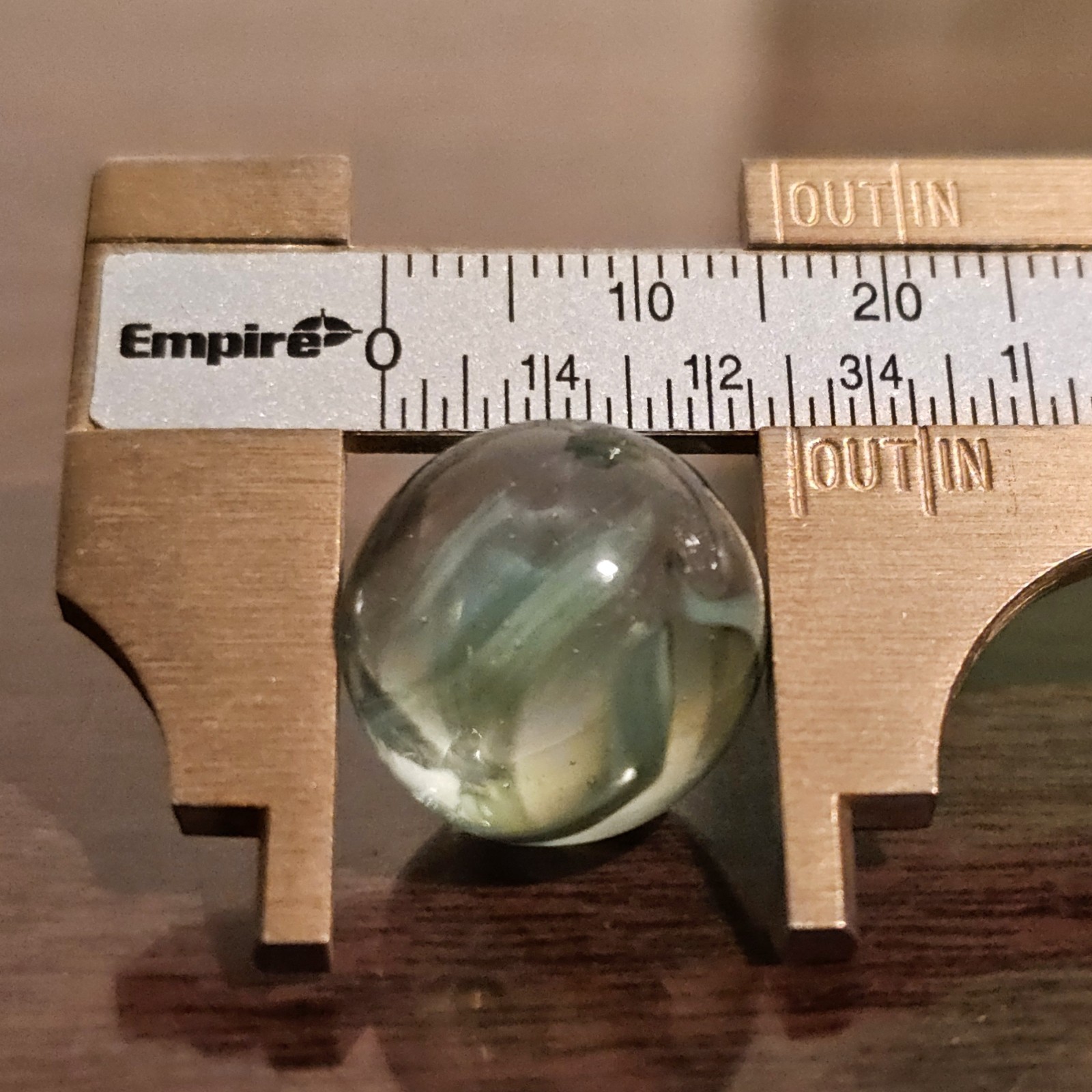 Vintage Vacor Green Spaghetti Ribbon .625″ Glass Marble
