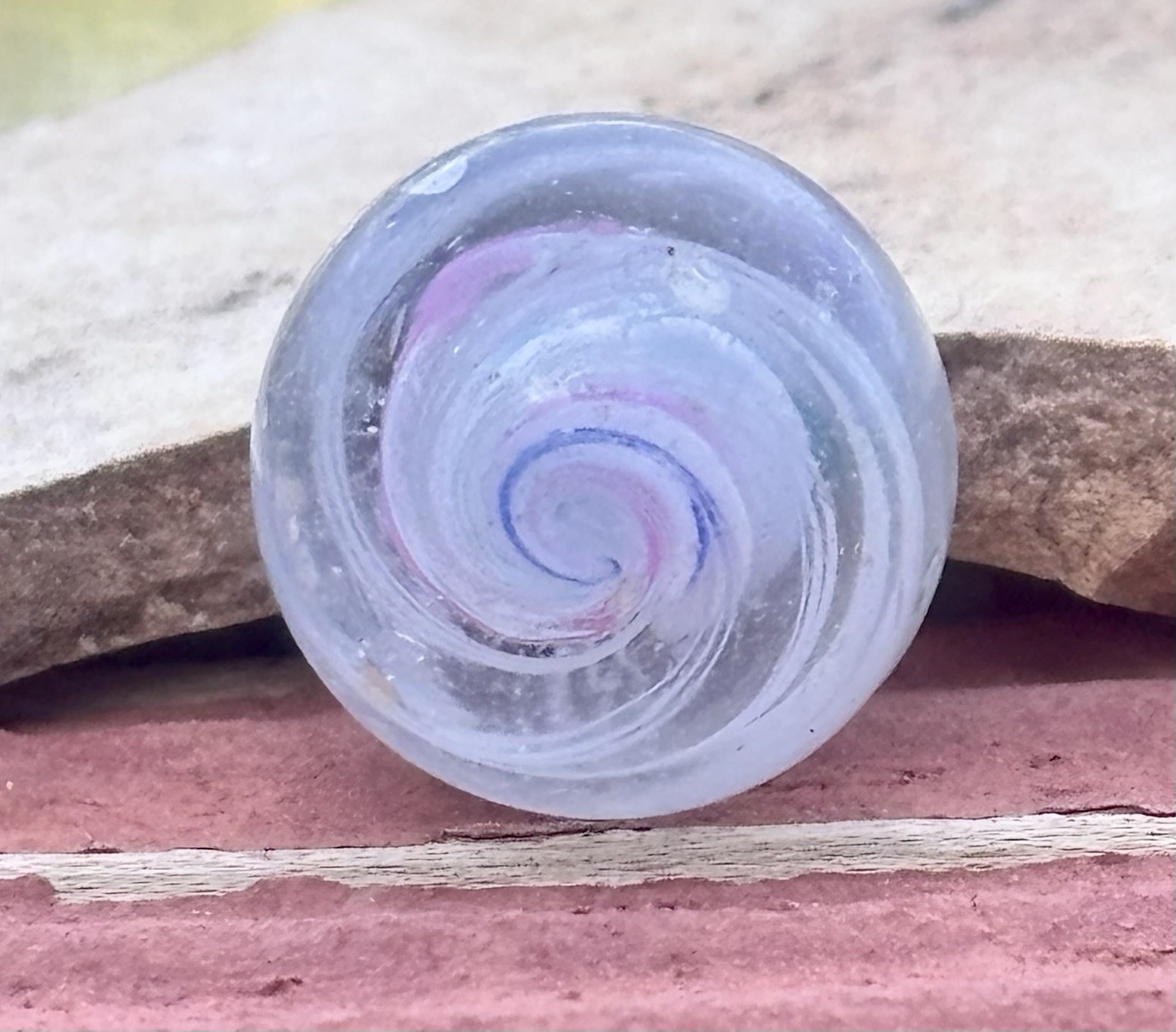 Handmade Divided Core Swirl Marble, 11/16 in, Near Mint 1860-1920 Germany, S1467