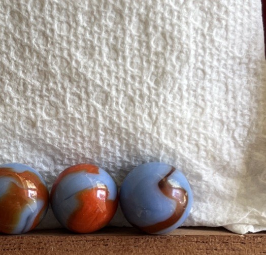 Vintage Marble Alley Swirl Spider-Man Blue Agate Blue Red Patch Corkscrew Rare