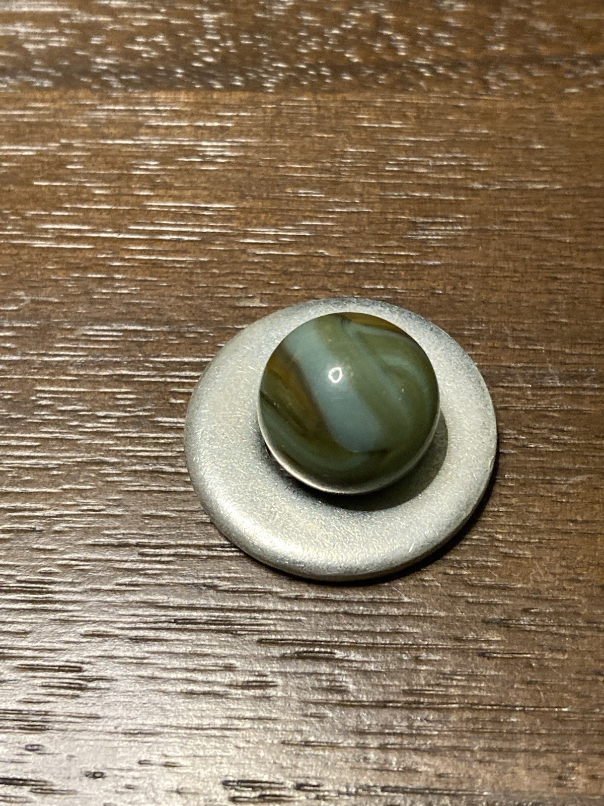 Akro Agate Green Brown Glass Slag Swirl Marble Vintage Mint 5/8 Combined Ship