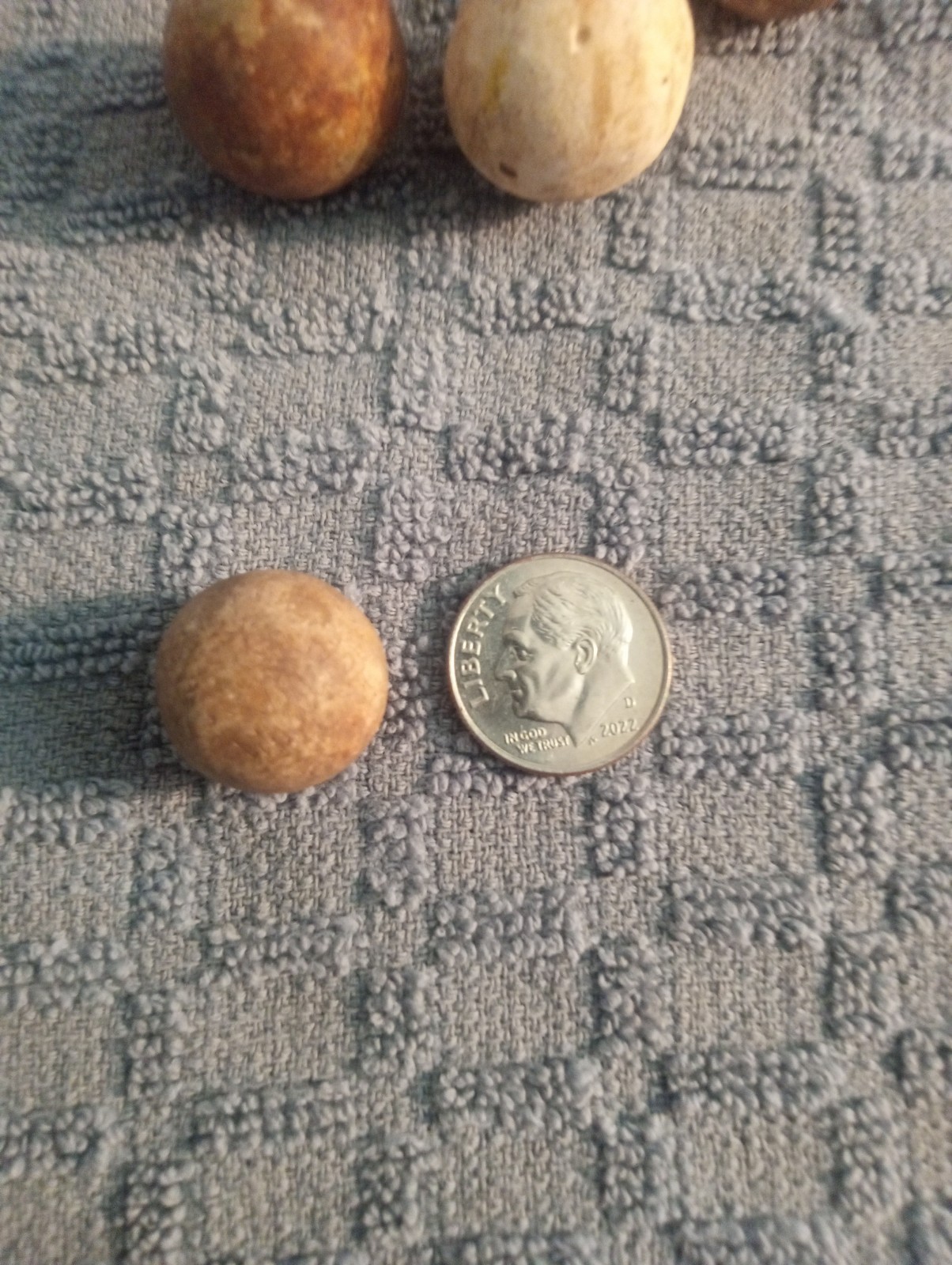 Antique Clay Marbles Lot Of 9 Various Sizes