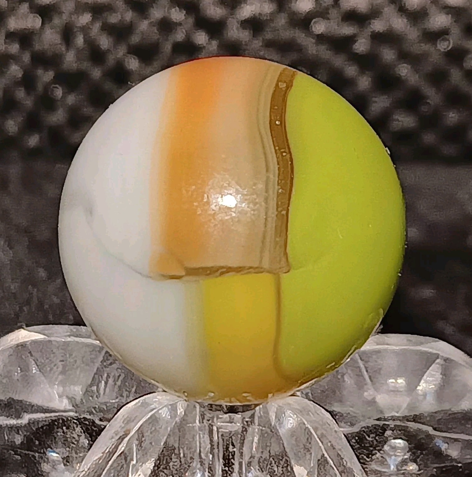Vintage Vitro Agate Tiger Eye Marble. .58″ Mint. HTF Color Combo