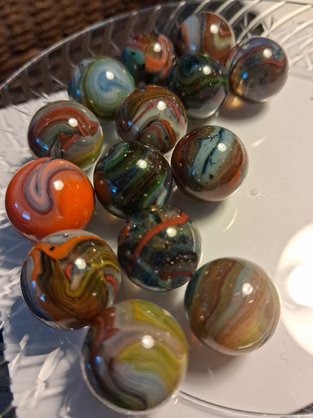 DAS West Virginia Red Buds Marble Collector Series Oxblood/Blues Orange w/Lutz