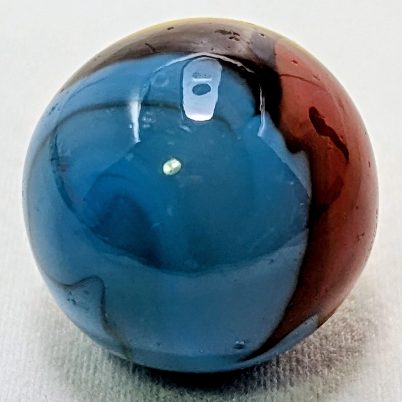 Vintage Vitro Agate Superman Hybrid Marble. 22.86 mm Wet Mint; Oxblood,