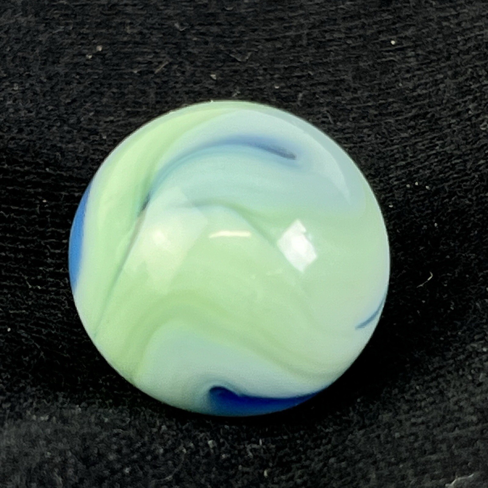 Vintage Akro Agate Peltier Art Swirl Glass Marble .61” Light And Dark Blue