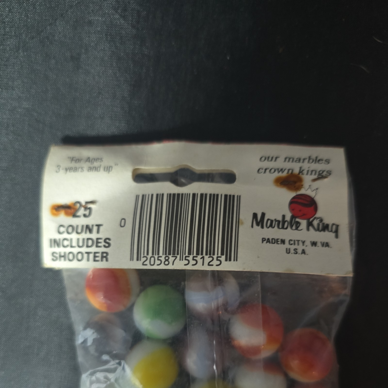 Vintage Marbles Lot. Marble King 25 Count Poly Bag. Great Condition. Paden City