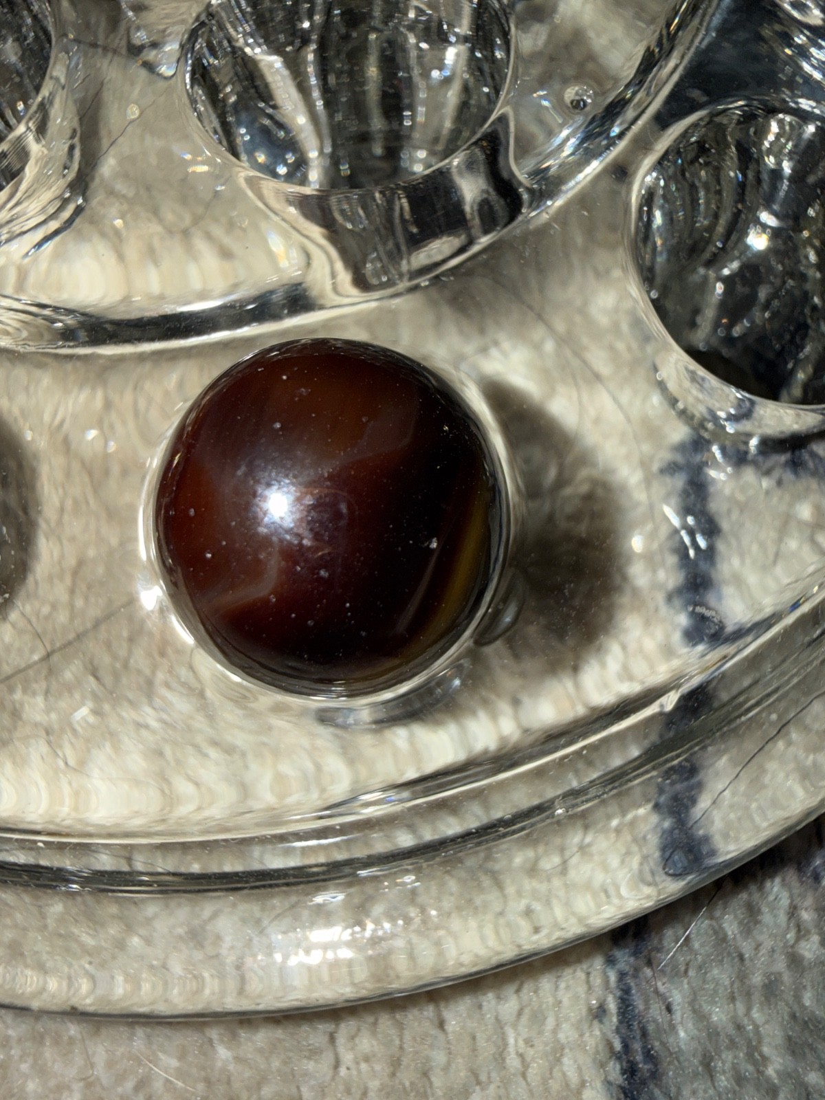Rare Vintage Akro Agate Multi-Color Oxblood Slag Swirl Marble • 1930s Pre-War