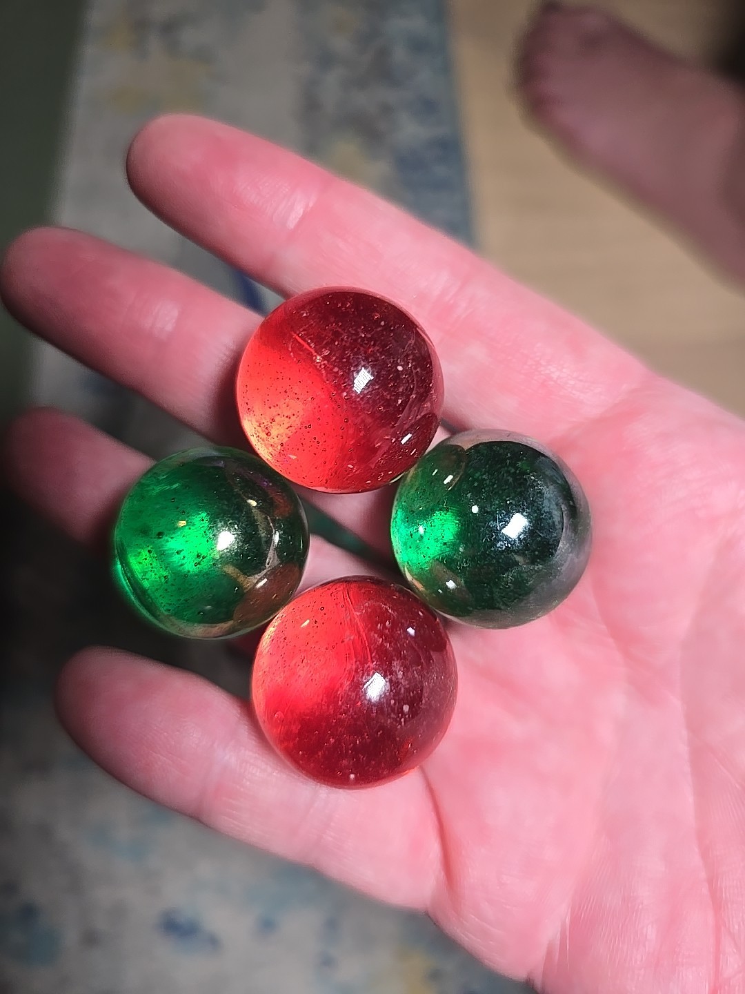 Vintage 2lb 14oz Bag Of Marbles And Flat Glass Stones Large And Small