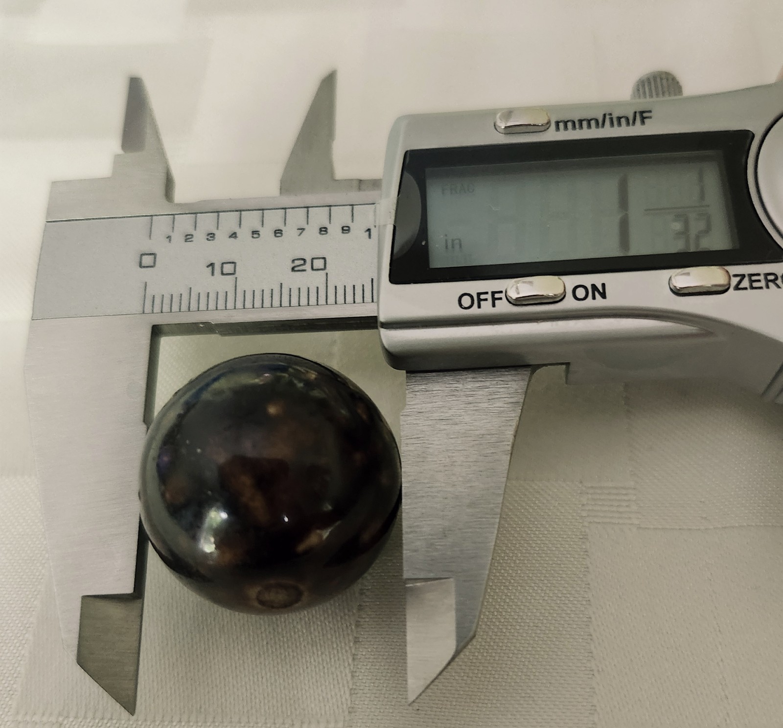 Bennington handmade Marble Shooter Size 1 and 1/32″, Brown and glazed